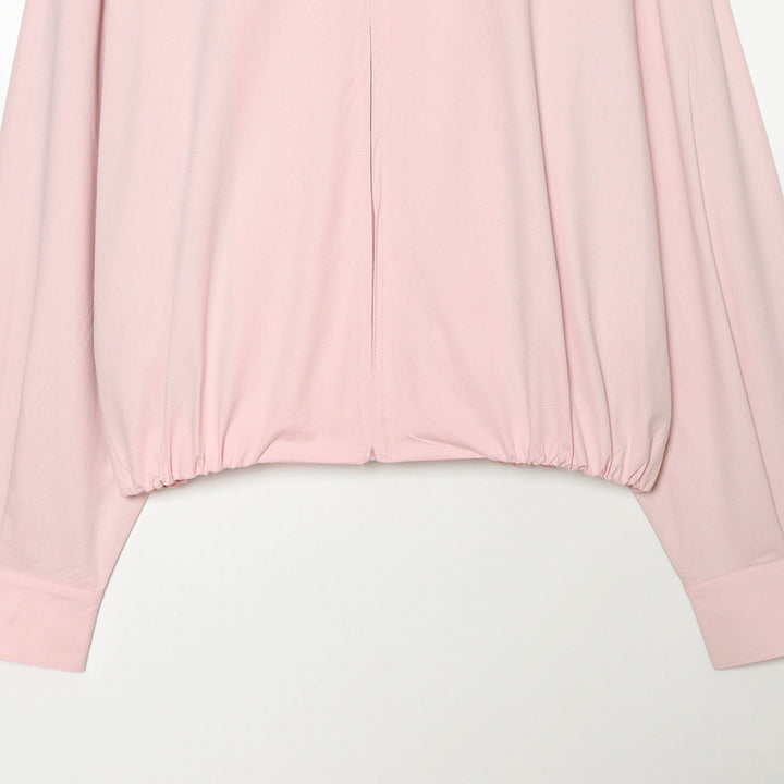 Women's Cropped Bomber Jacket with Shirt Collar, Elastic Hem and Checked Lining Amarae