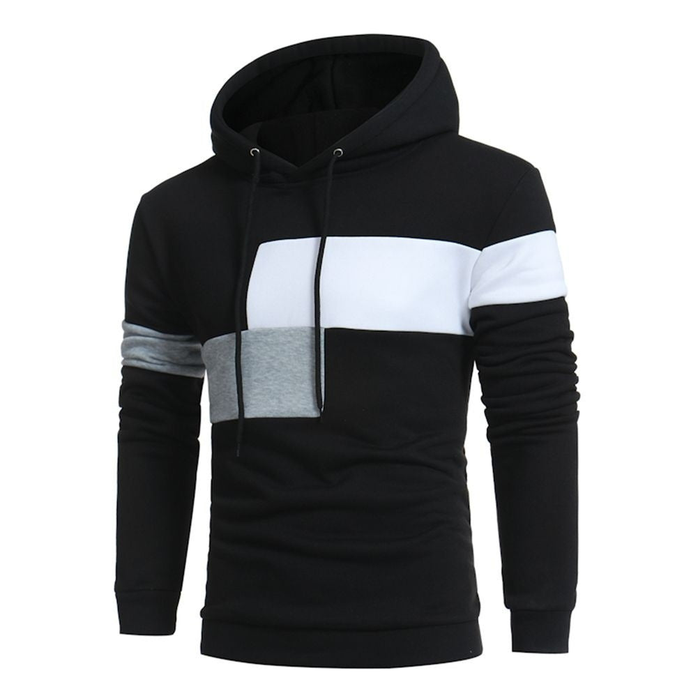 Sporty hooded sweater for men with chic and stylish color block design