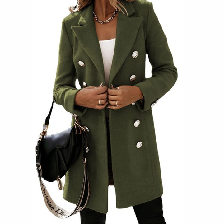 Women's Elegant and Comfortable Double-Breasted Wool Coat Amarae