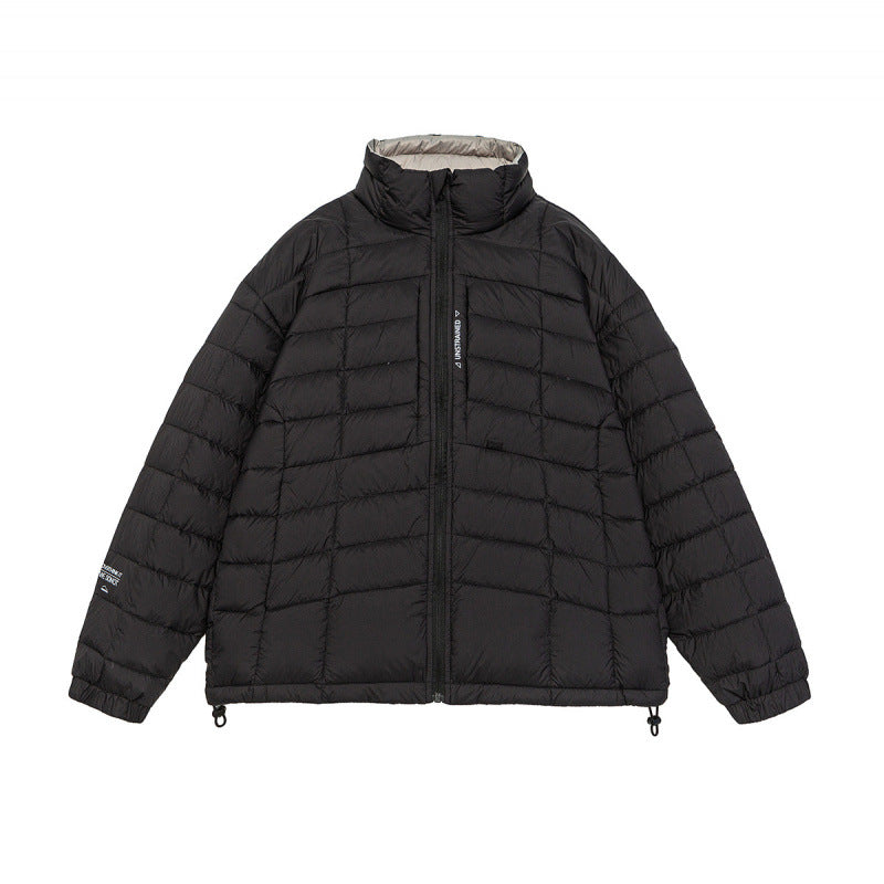 Unisex Short Boxy Insulation Jacket with Light Thermal Padding, High Stand-Up Collar and Drawstring Hem Amarae