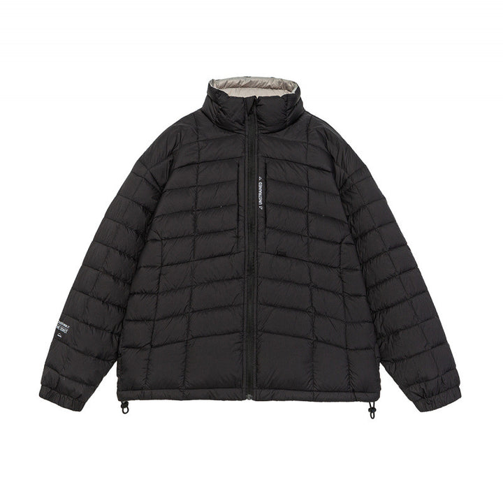 Unisex Short Boxy Insulation Jacket with Light Thermal Padding, High Stand-Up Collar and Drawstring Hem Amarae