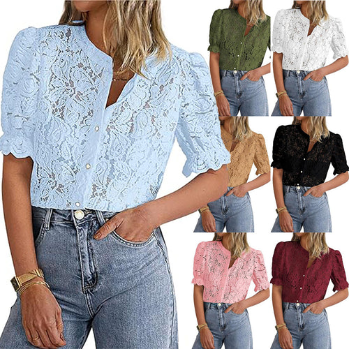 Amarae women's lace overlay blouse