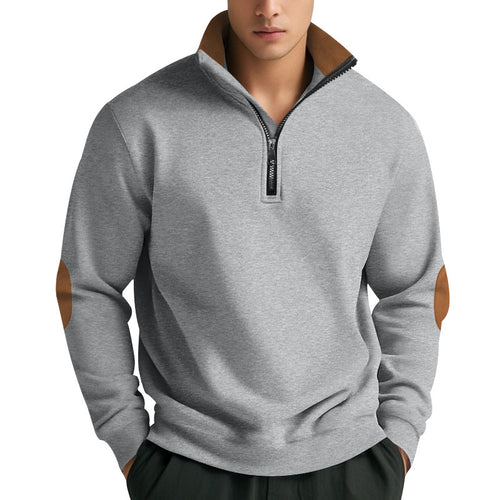 Men's high-neck sweater with zipper and contrasting details Amarae