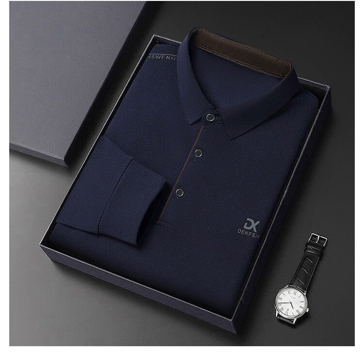 Men's polo with high-quality texture and modern collar Lune London