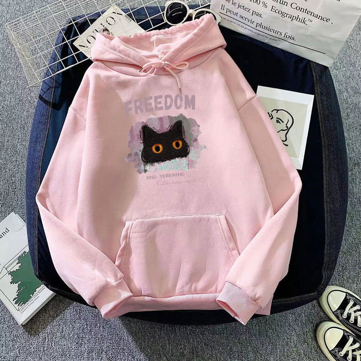 Women's hoodie with creative cat design Chic & Stil