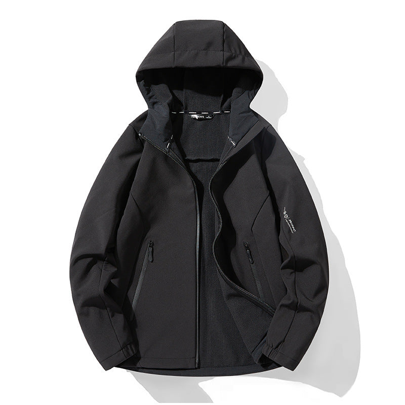 Men's Lightweight Softshell Hoodie with Fleece Lining and Water-Repellent Surface Amarae