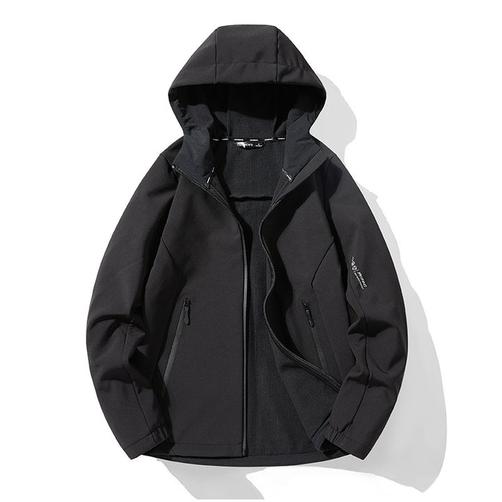 Men's Lightweight Softshell Hoodie with Fleece Lining and Water-Repellent Surface Amarae