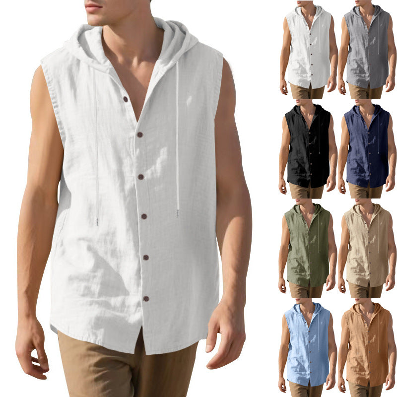 Men's tank top with hood in lightweight fabric Lune London