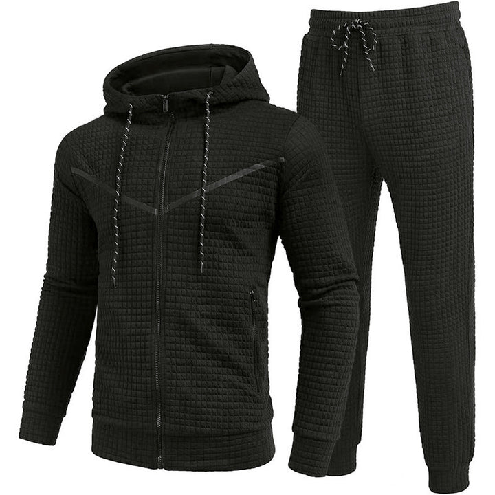 Urban tracksuit jacket for men with practical zippered pockets and structured surface Lune London