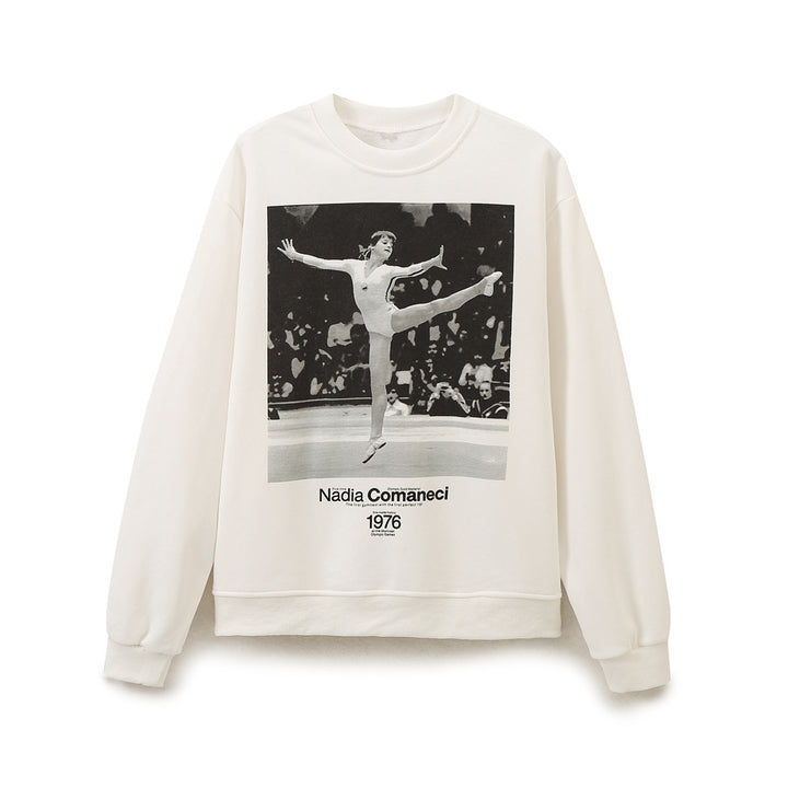 Women's sweatshirt with graphic print and high collar Lune London