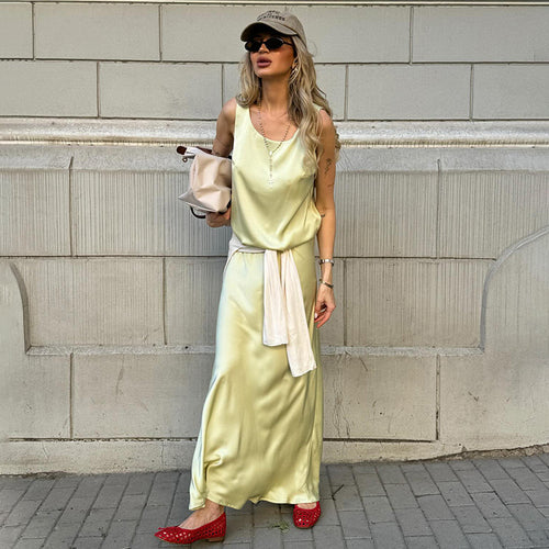 Ladies Elegant Maxi Dress in High Quality Satin Amarae