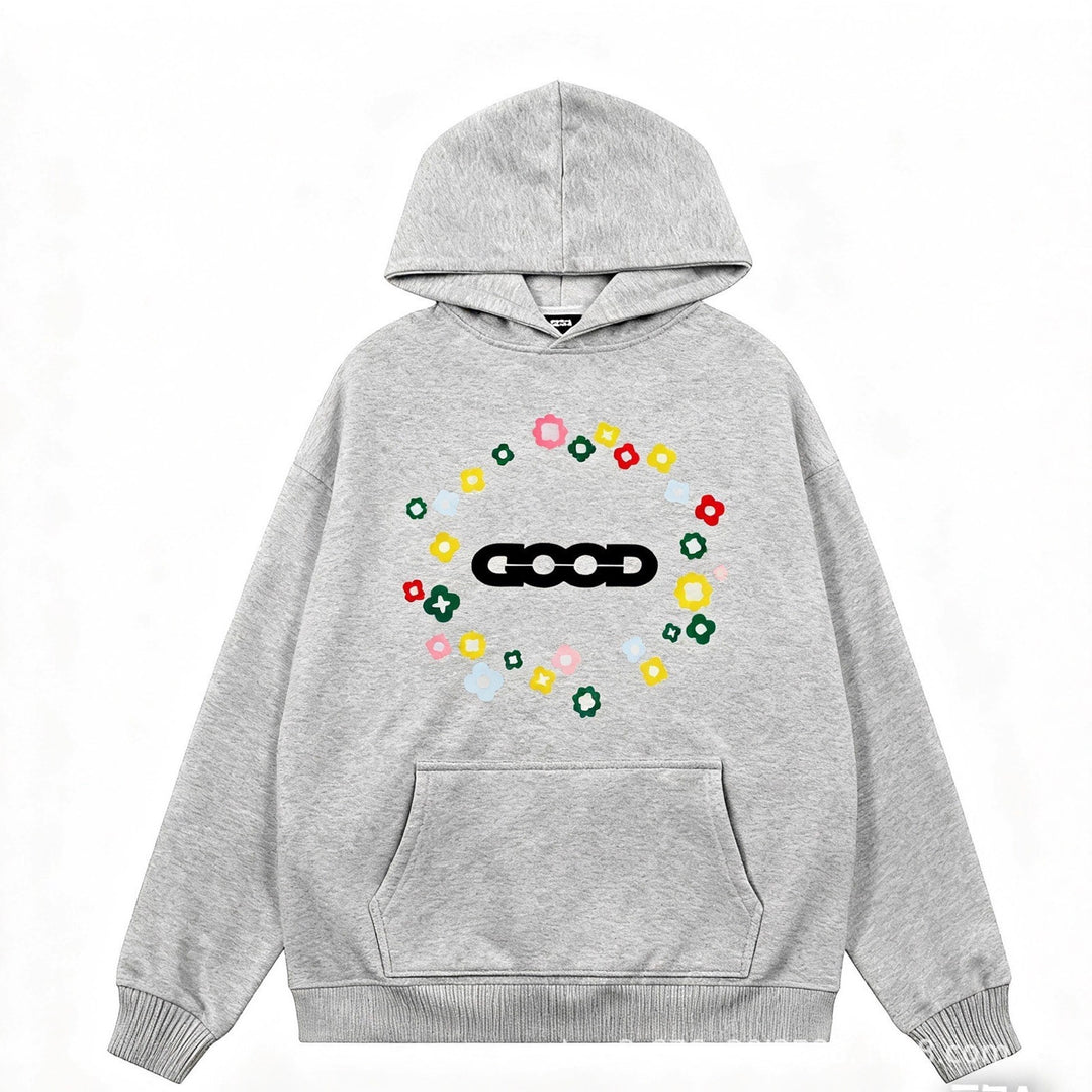 Women's hooded sweatshirt with creative floral pattern Chic & Stil