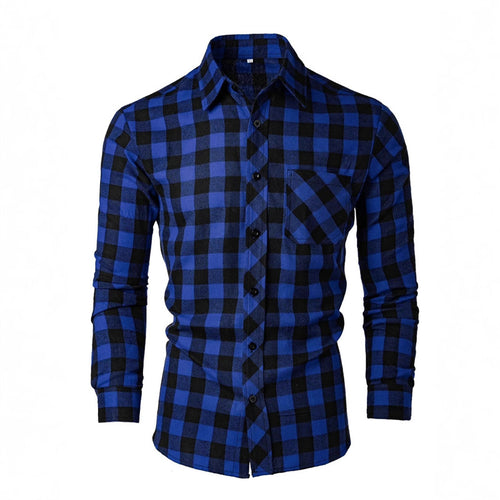 Men's flannel shirt with a classic check pattern and a chest pocket Amarae
