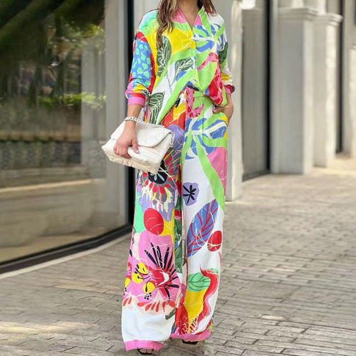 Combinaison élégante pour femmes en deux pièces avec un motif floral coloré et une coupe décontractée Chic & Stil