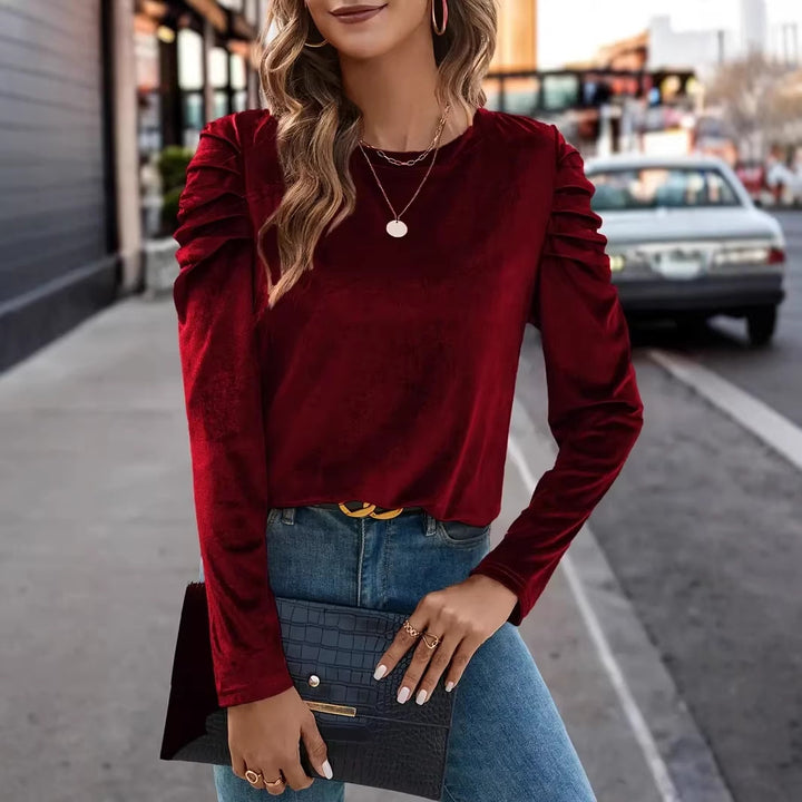Ladies Elegant Long Sleeve Shirt with Ruffles Lune London