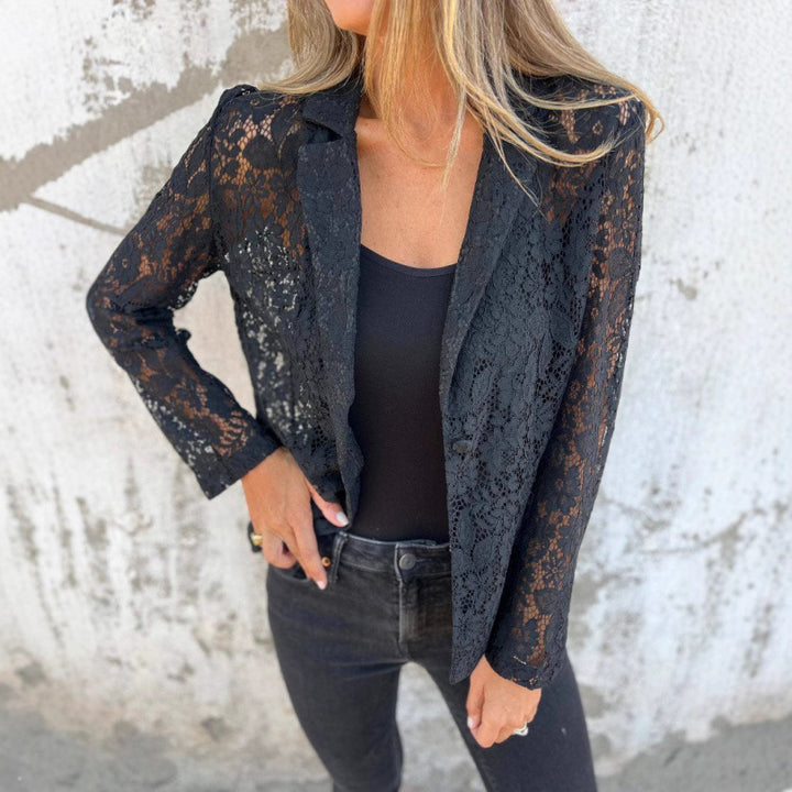 Lace blazer for women with a feminine style featuring delicate lace elements Lune London