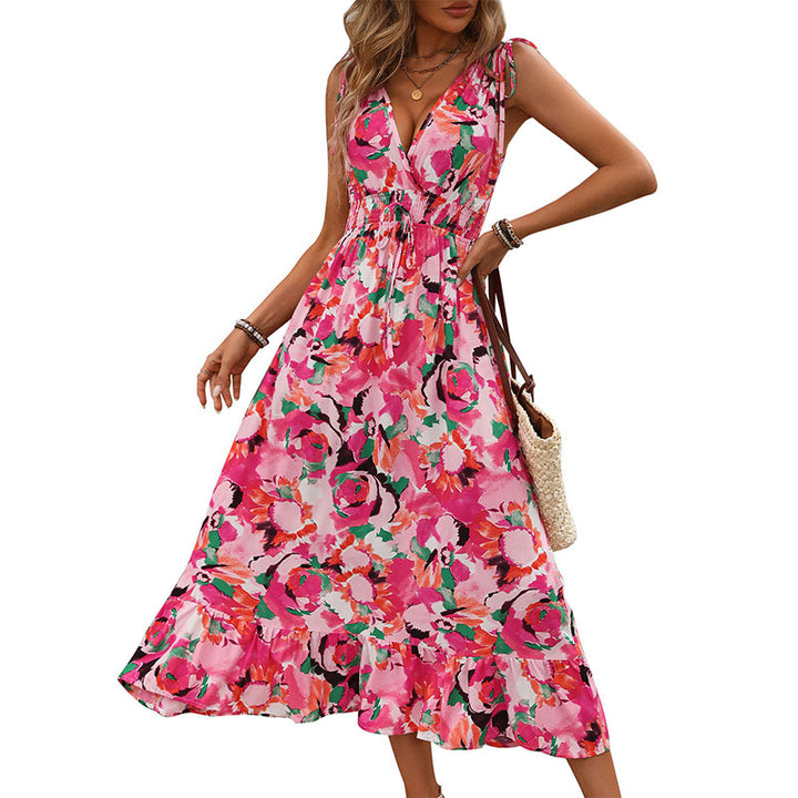 Lune London Adjustable Spaghetti Strap Floral Maxi Dress for Women