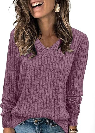 Ladies V-neck knitted sweater Lune London