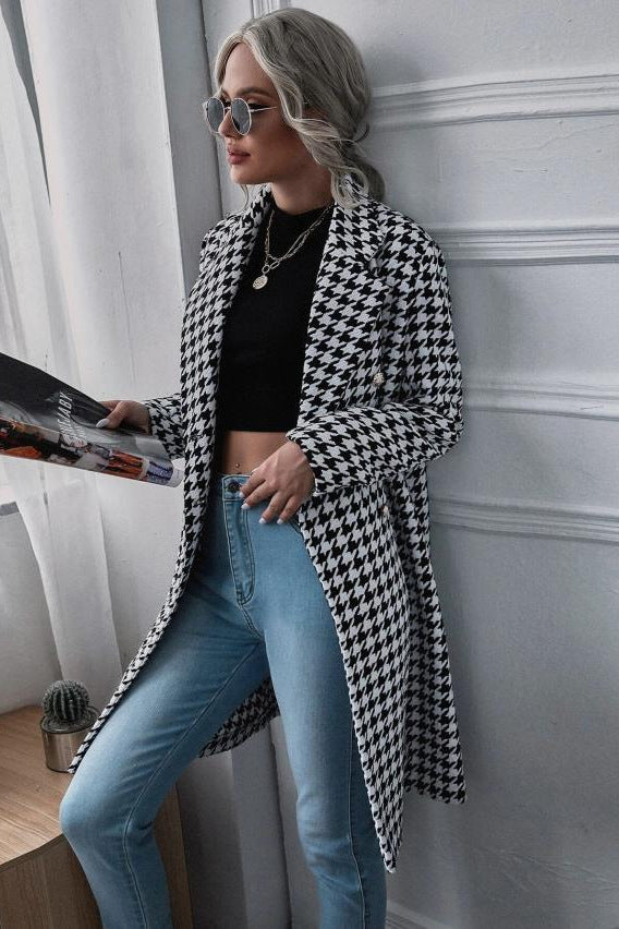 Ladies Elegant Checked Wool Jacket Amarae