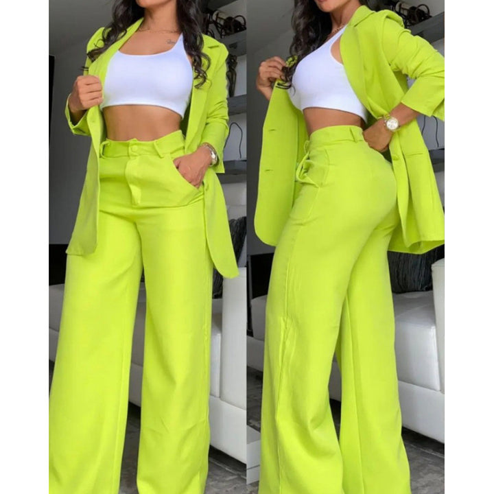Ladies Elegant wide pants and fitted blazer Set Lune London