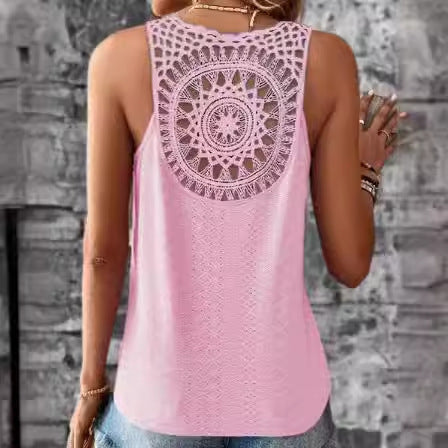 Amarae Crochet Back Tank Top for Women