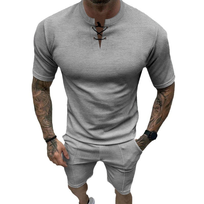 Sporty short t-shirt for men with laces Lune London