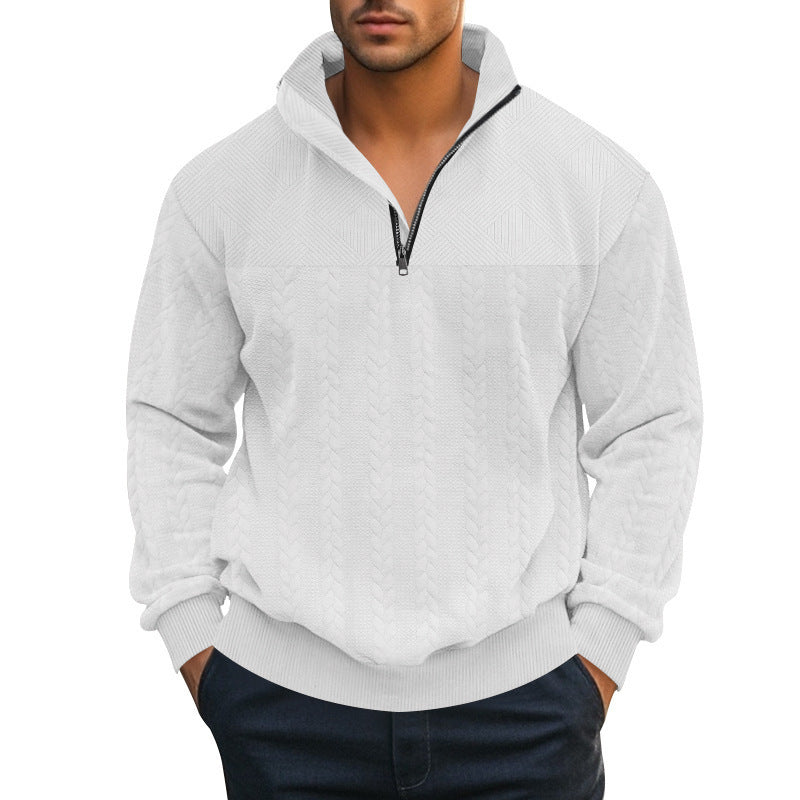 Stylish high-neck fleece sweater for men with粗糙针织图案 Lune London
