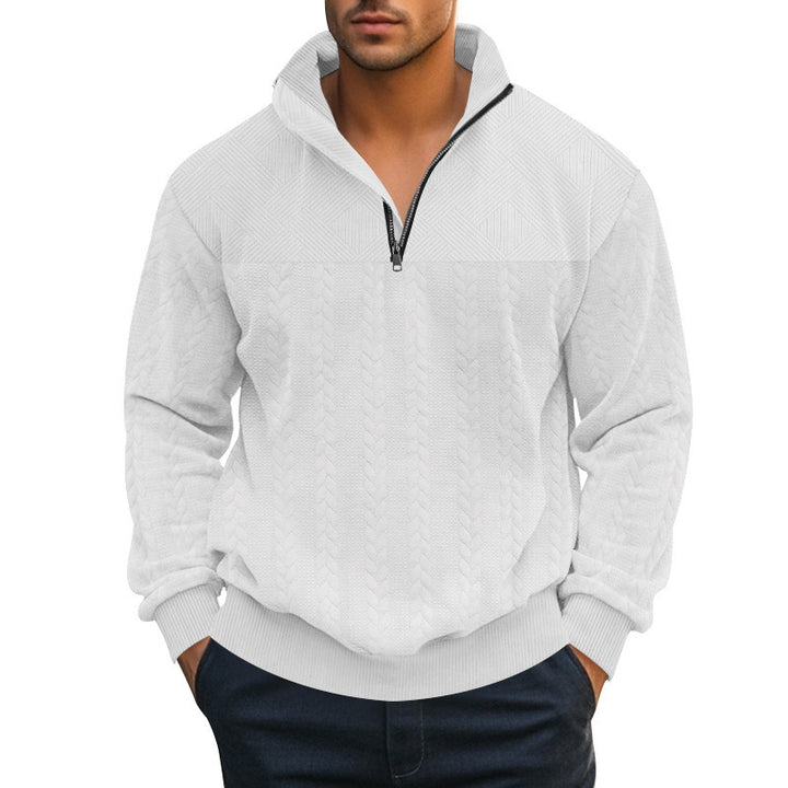 Stylish high-neck fleece sweater for men with粗糙针织图案 Lune London