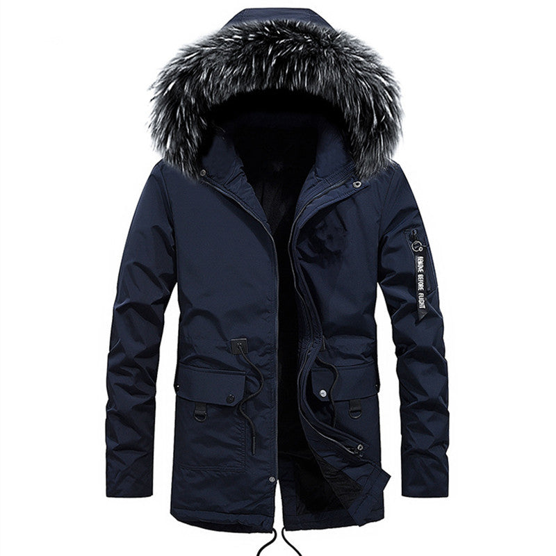 Functional park jacket for men with removable faux fur collar Lune London