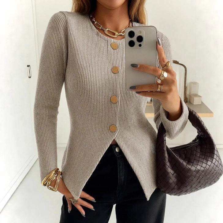 Dames élégant cardigan avec boutons décoratifs Chic & Stil