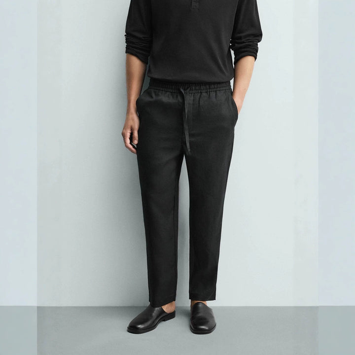 Men's linen pants with elastic waistband and drawstring Amarae