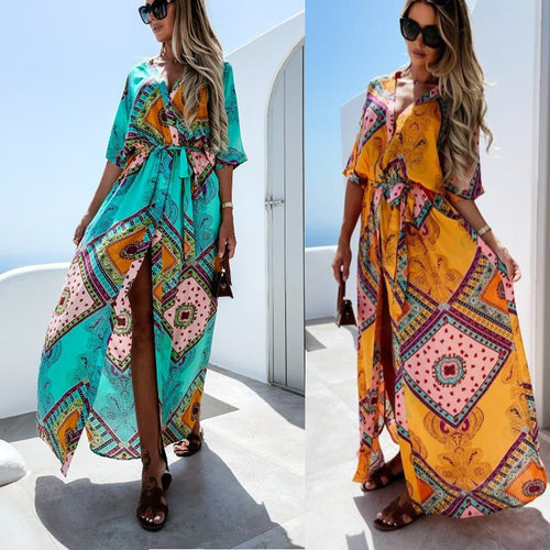 Amarae bohemian inspired maxi kaftan dress for women