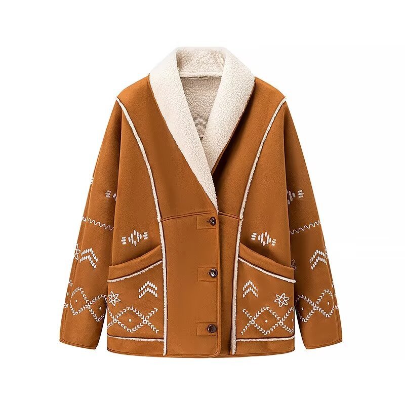 Elegant and comfortable women's oversized jacket with chic floral design and style
