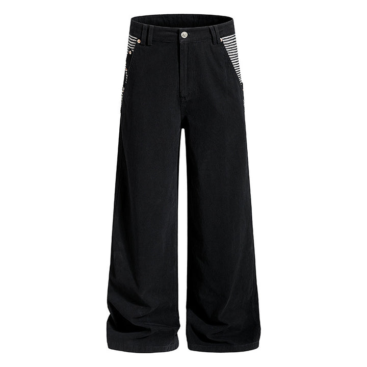 Women's Wide High-Waist Culotte Jeans in Palazzo Cut with Contrasting Pockets Amarae