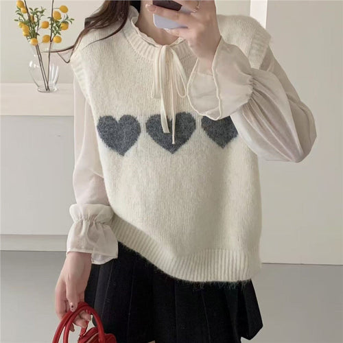 Pull en maille pour femmes avec motif cœur Chic & Stil