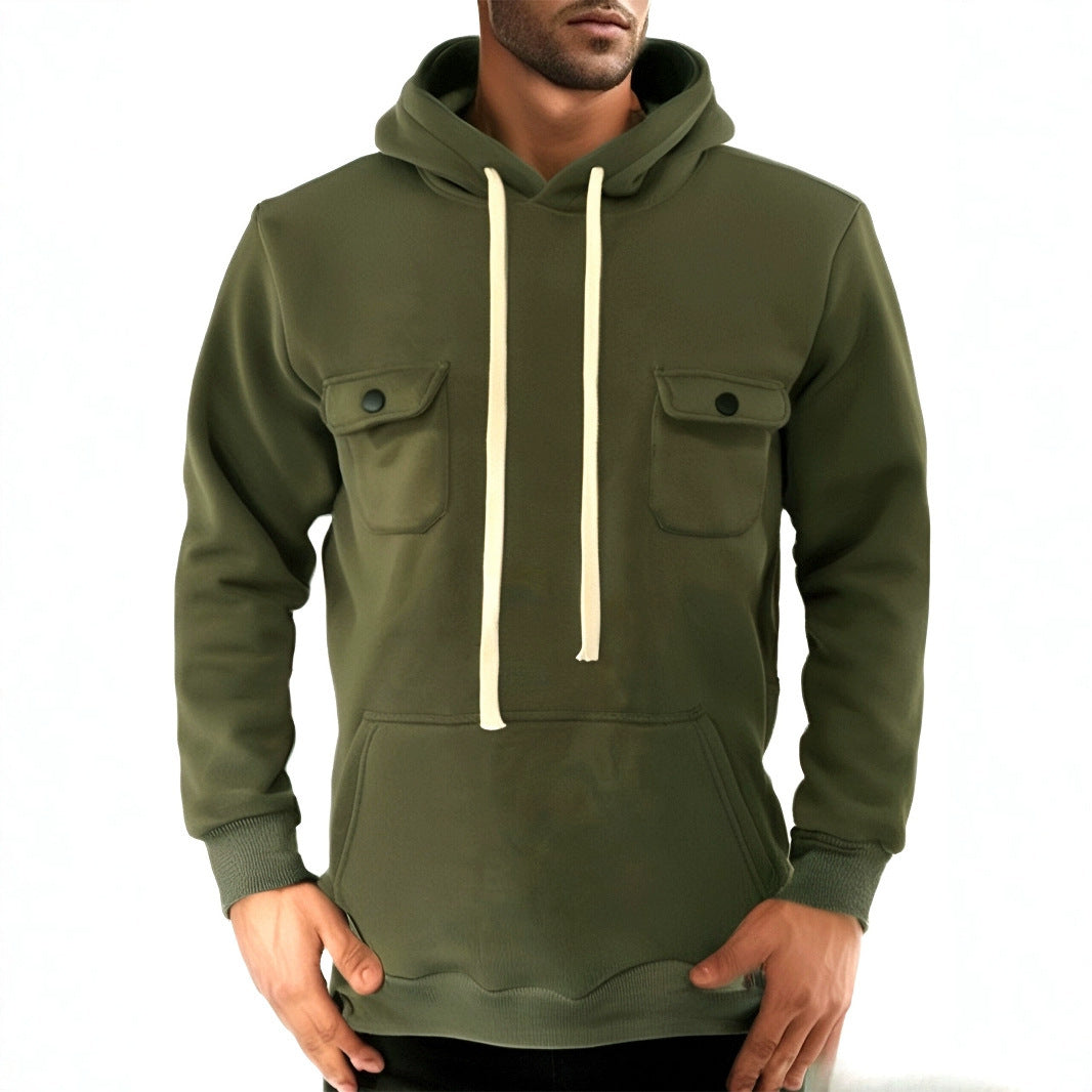 Men's hoodie with practical pockets and textured design Chic and style