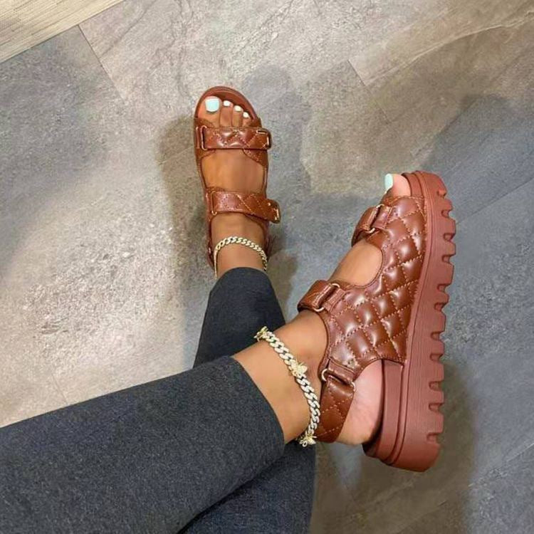 Women's strap sandals with cushioned sole and adjustable design Lune London