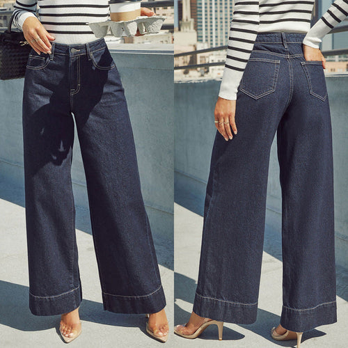Amarae | Women's wide-cut jeans with high waist and elegant seam
