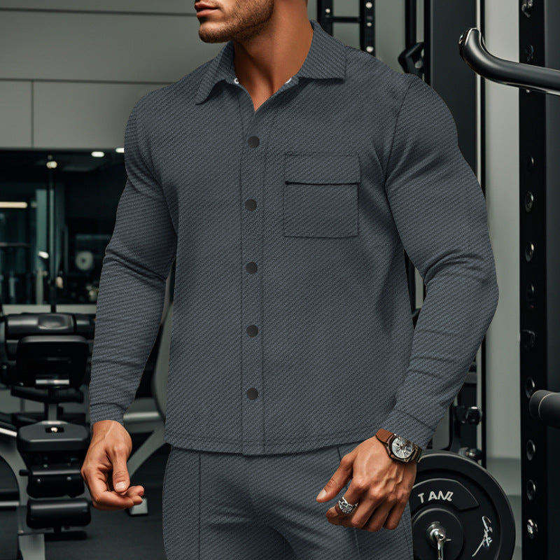 Structured long-sleeve shirt for men with practical chest pocket Lune London