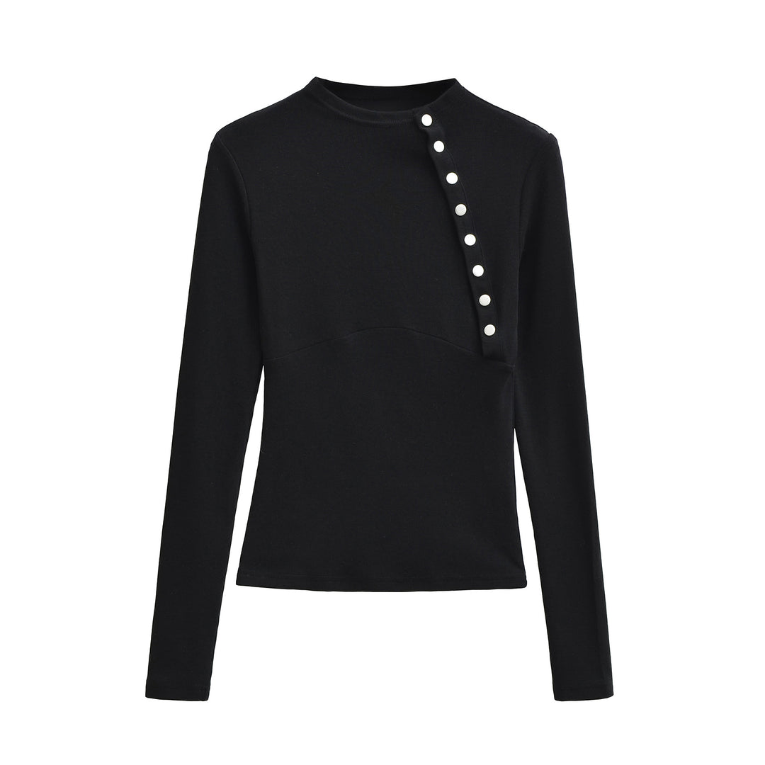 Women Fitted Long Sleeve with Asymmetrical Snap Placket Amarae