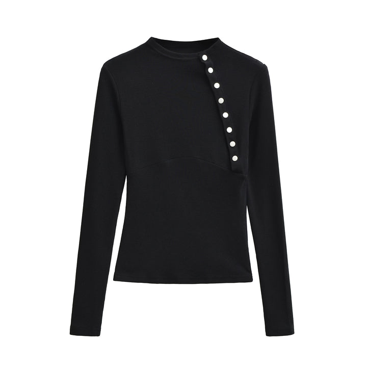 Women Fitted Long Sleeve with Asymmetrical Snap Placket Amarae