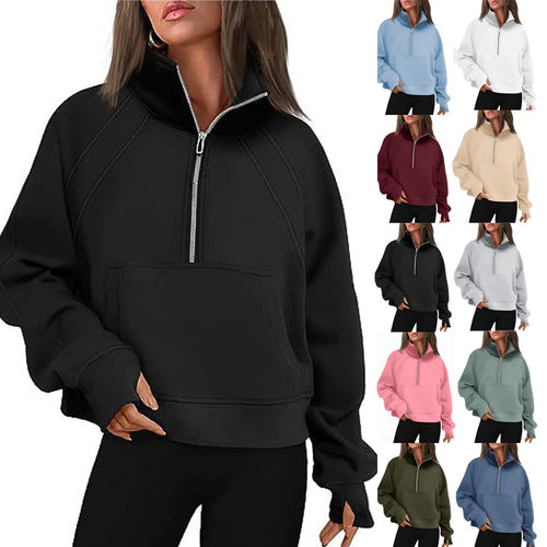 Oversized sweatshirt for women with high collar Amarae