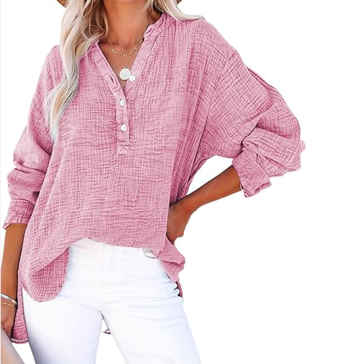 Woman Oversized Casual Shirt with Button Placket Amarae