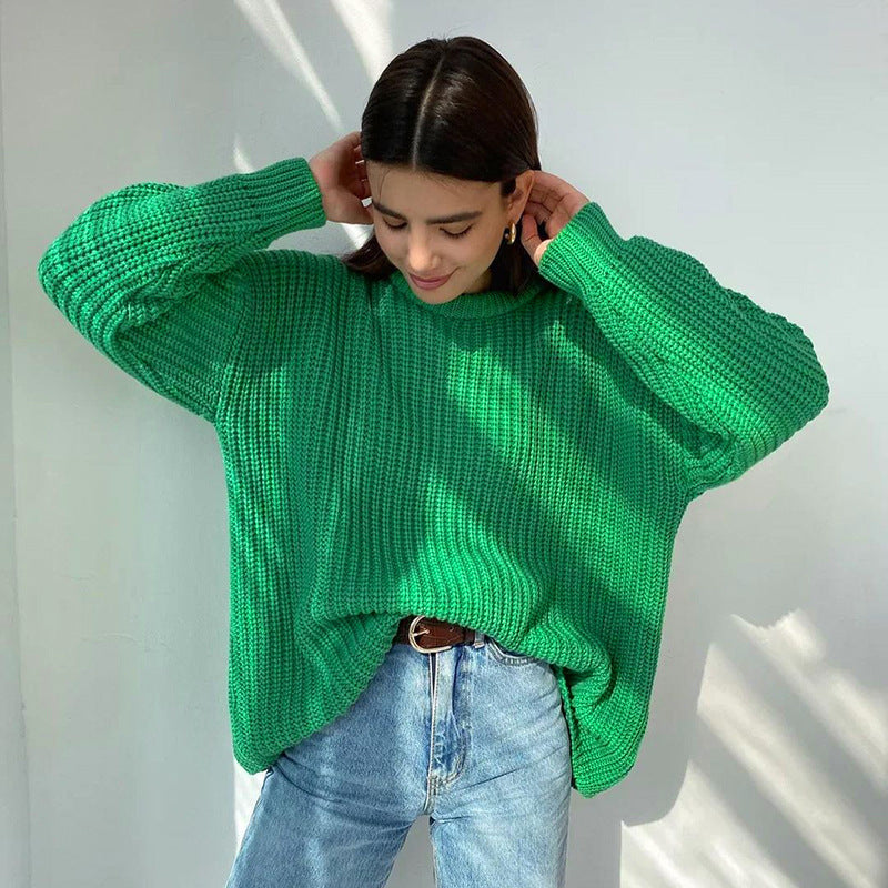 Pull en tricot épais pour femme avec une coupe décontractée et un large décolleté Chic & Stil