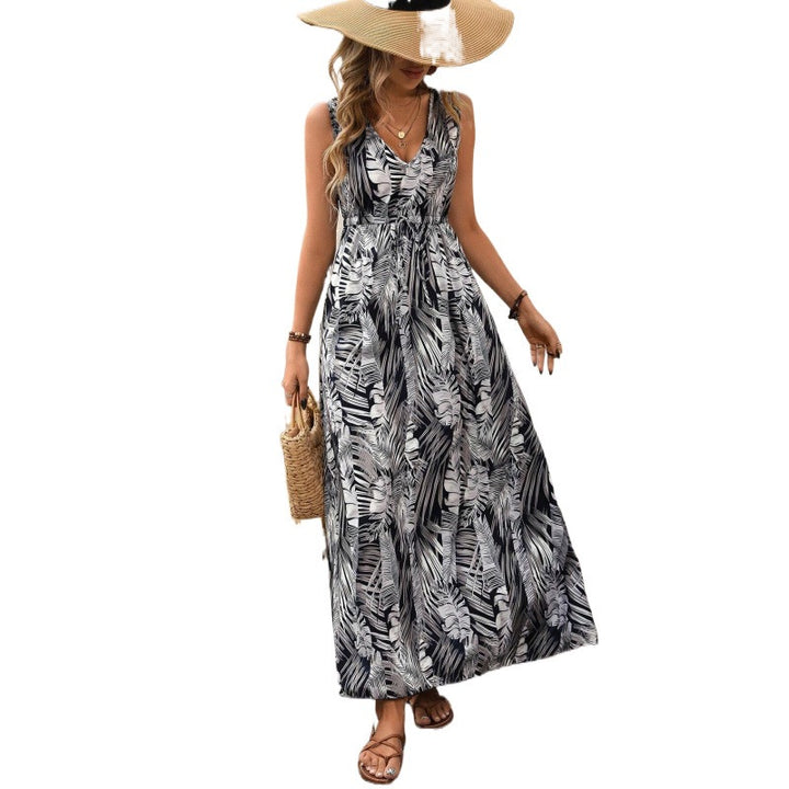 Lune London women's tropical print high-low maxi dress