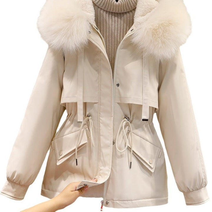 Winter ladies with functional zipper and removable faux fur collar Lune London
