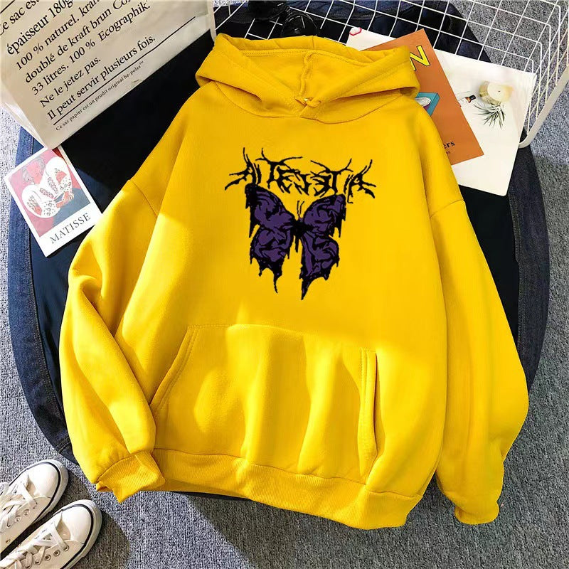 Women’s Hoodie with Artistic Butterfly Design Chic & Stil