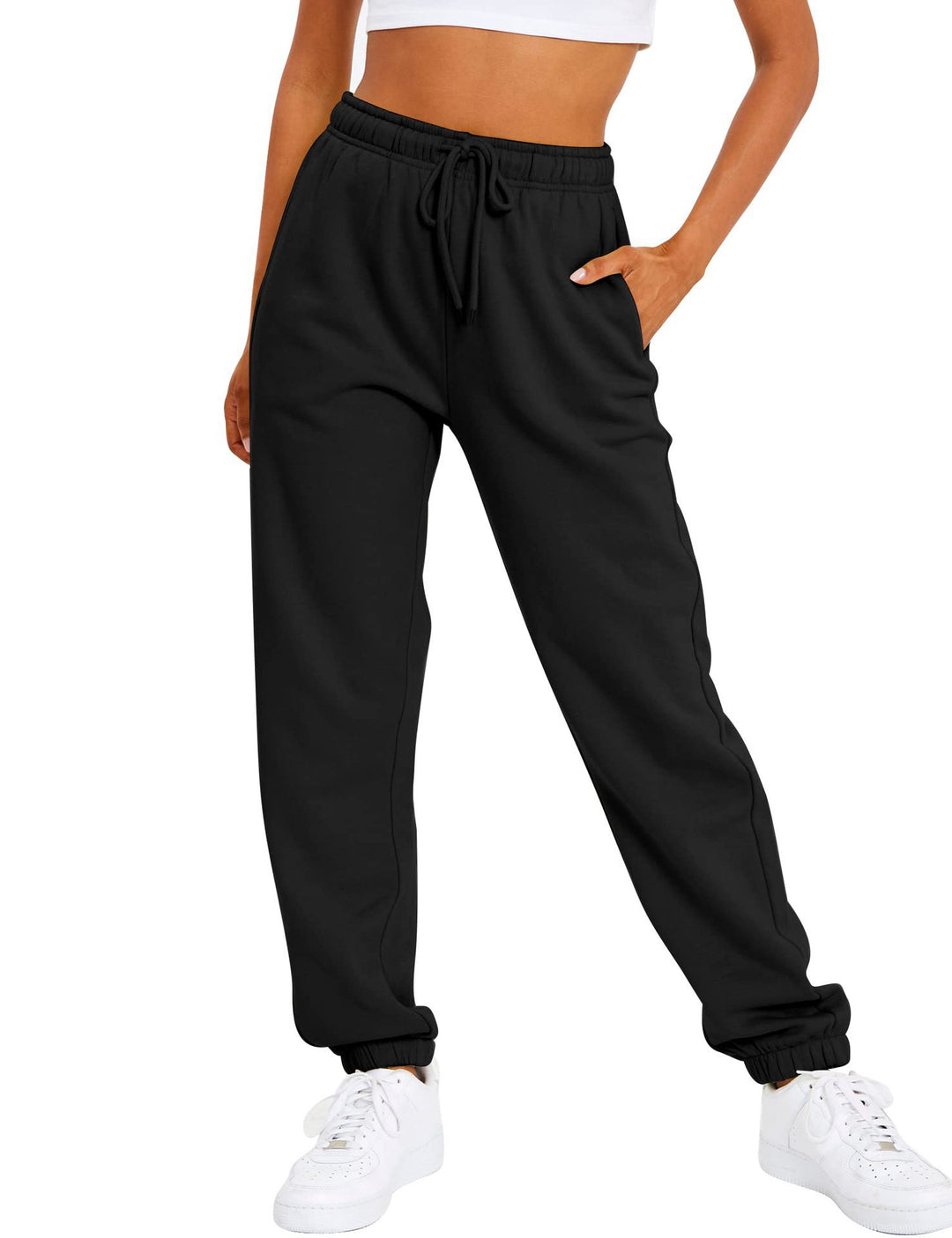 Women’s sporty leisure pants with elastic waistband and high-waisted cut Chic & Stil