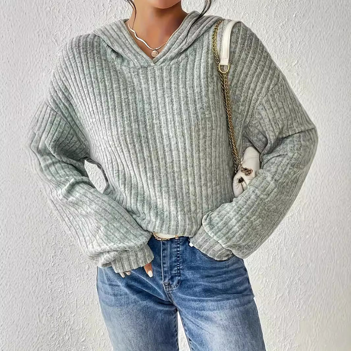 Ladies ribbed texture hoodie Amarae