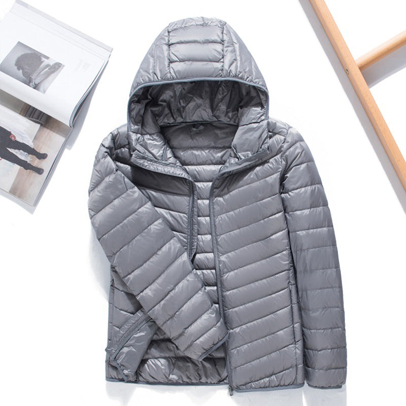 Men's Ultralight Quilted Hooded Jacket with Windproof Microfiber Filling Amarae